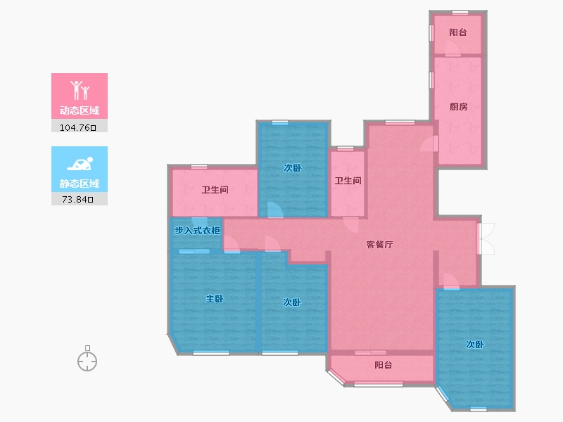 辽宁省-大连市-明秀庄园-161.26-户型库-动静分区