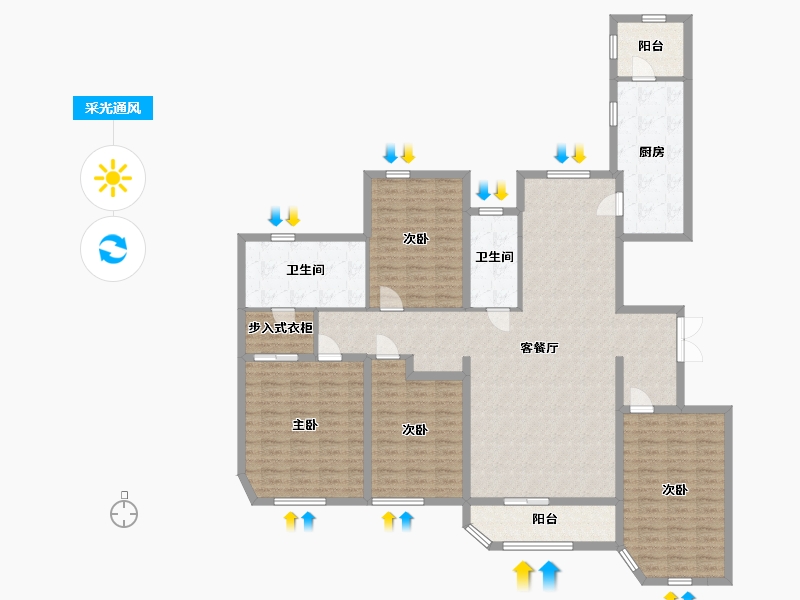 辽宁省-大连市-明秀庄园-161.26-户型库-采光通风