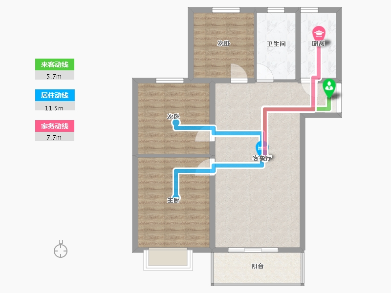 安徽省-蚌埠市-通成紫都顺苑-85.06-户型库-动静线