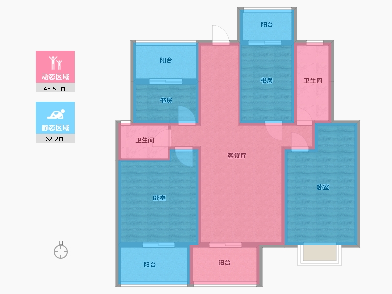 湖南省-株洲市-亿都澜庭-97.50-户型库-动静分区