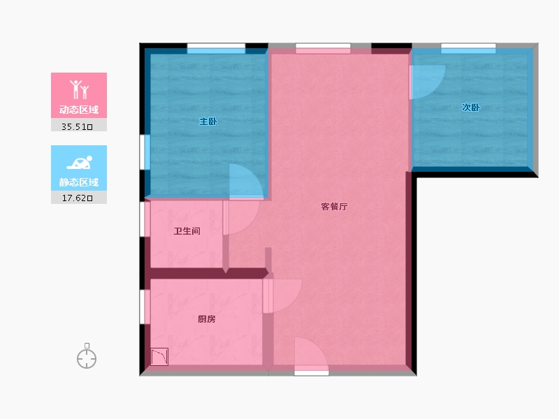 湖南省-长沙市-启迪协信中心公寓-47.37-户型库-动静分区