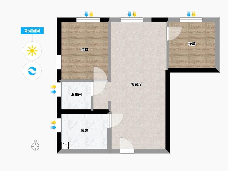 湖南省-长沙市-启迪协信中心公寓-47.37-户型库-采光通风