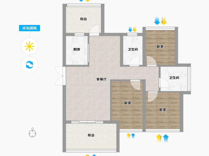 广东省-惠州市-力标添龙湾-78.74-户型库-采光通风