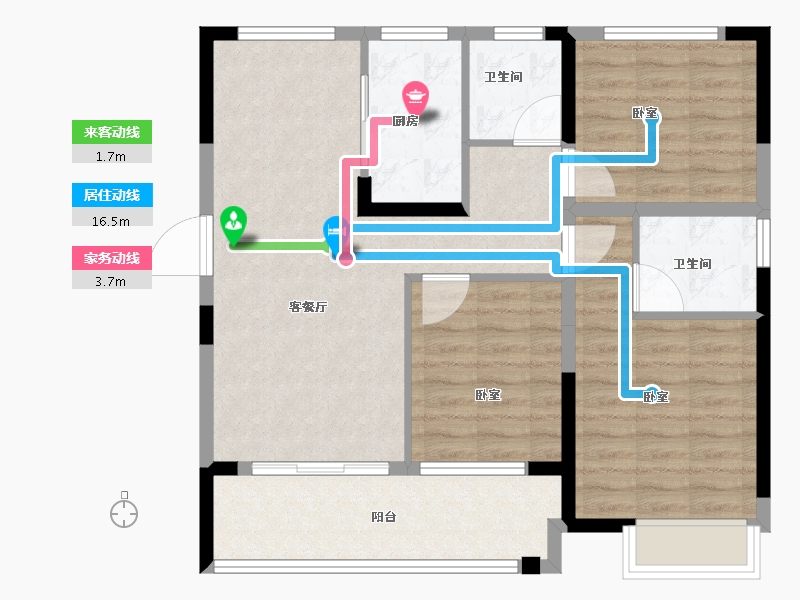 浙江省-绍兴市-合生杭州湾国际新城-85.00-户型库-动静线