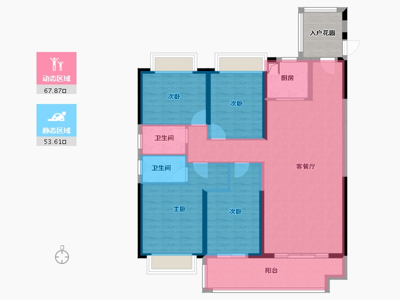 湖南省-湘潭市-碧桂园潭州府-114.33-户型库-动静分区