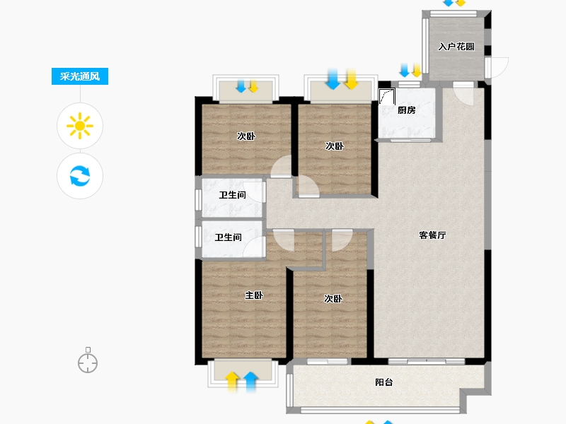 湖南省-湘潭市-碧桂园潭州府-114.33-户型库-采光通风