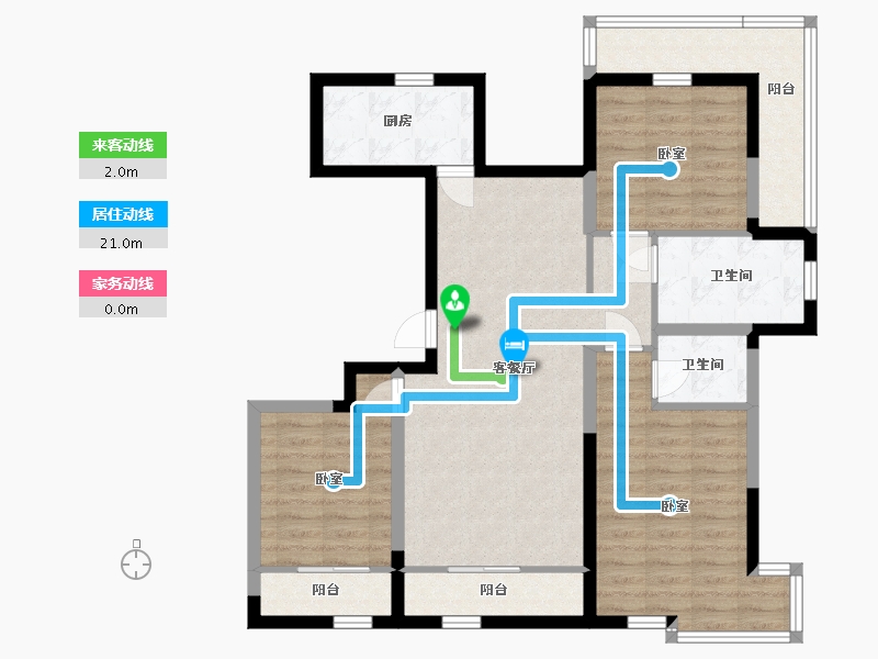 宁夏回族自治区-银川市-巨力·公园华府-94.30-户型库-动静线