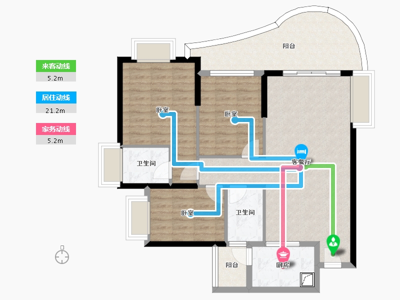 广东省-惠州市-隆生东湖9区-96.55-户型库-动静线