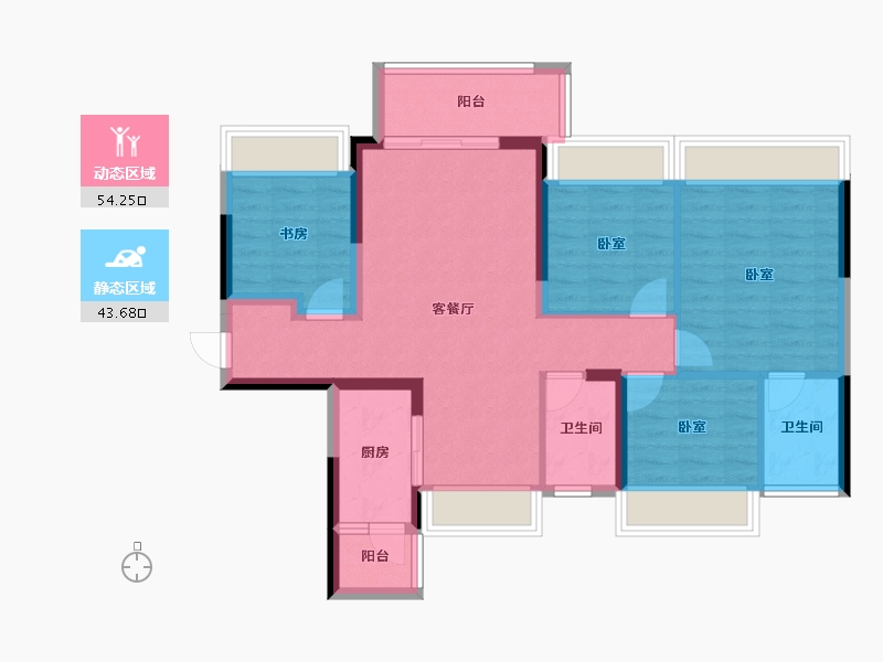 广东省-江门市-联合高峰汇-87.00-户型库-动静分区