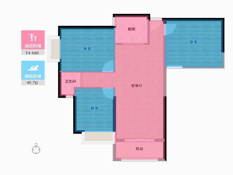 湖北省-黄石市-金典锦寓-91.27-户型库-动静分区