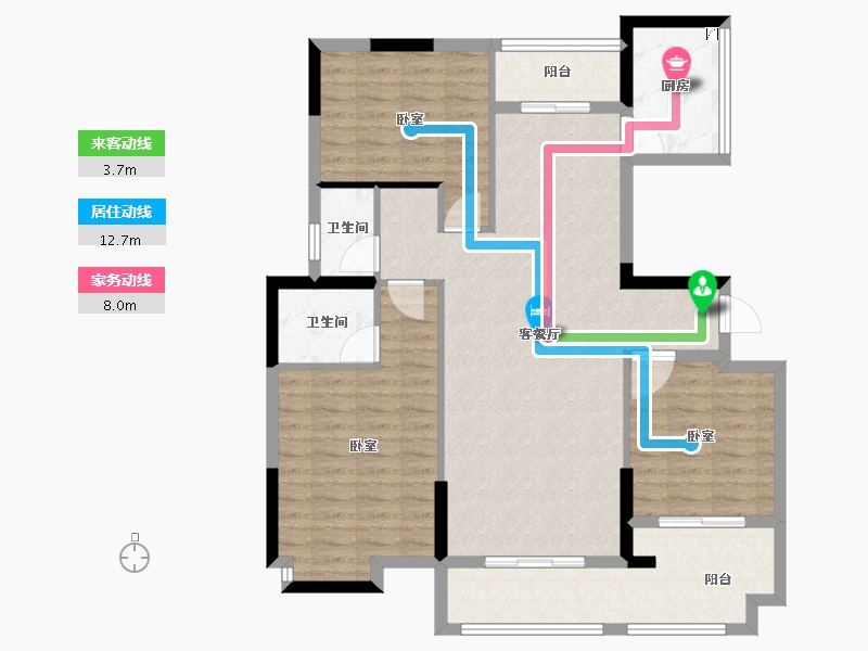 湖北省-孝感市-御颂新天地-103.26-户型库-动静线