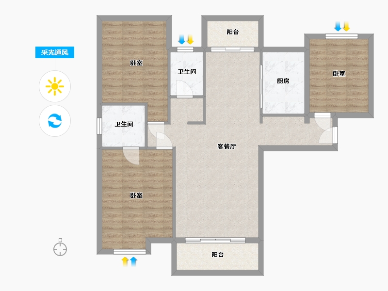 湖北省-武汉市-状元府-99.33-户型库-采光通风