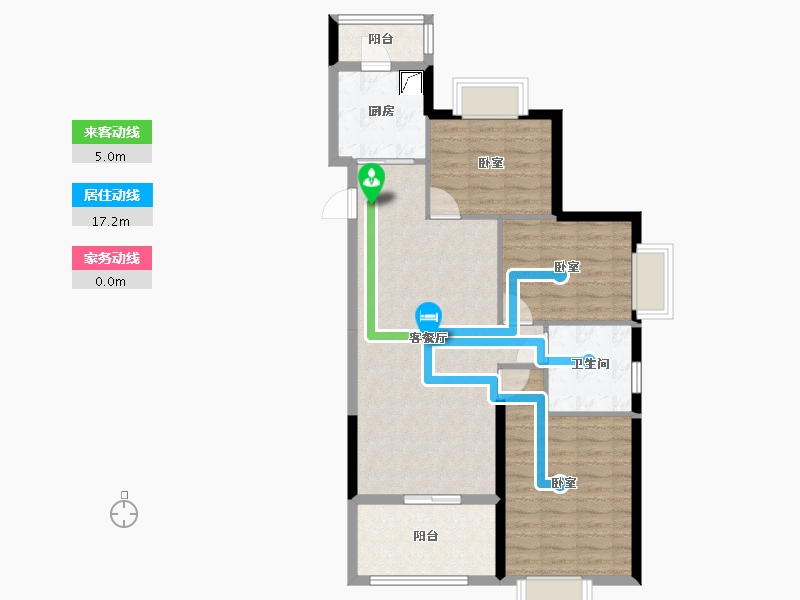 湖南省-株洲市-恒大悦珑台-83.96-户型库-动静线