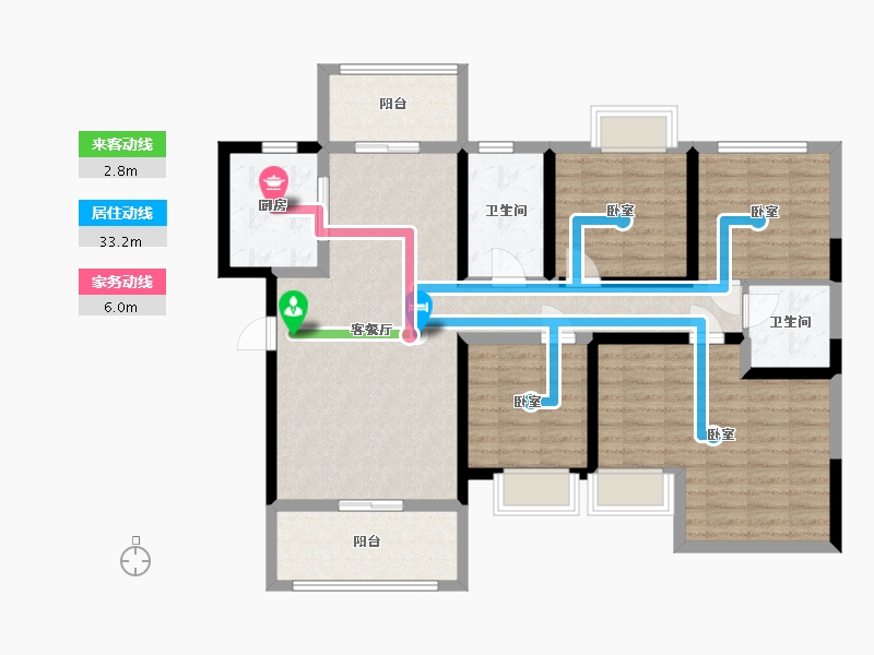 湖南省-株洲市-中天恒基春藤小镇-109.58-户型库-动静线