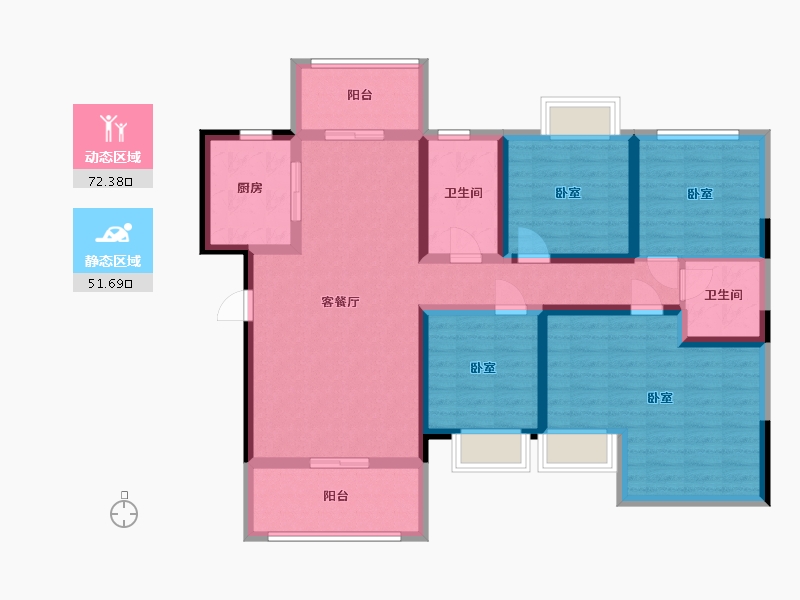 湖南省-株洲市-中天恒基春藤小镇-109.58-户型库-动静分区