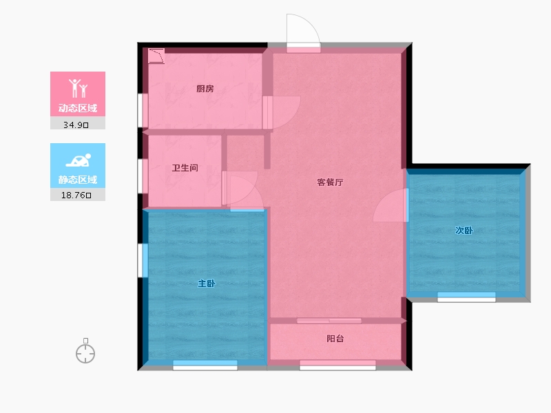 湖南省-长沙市-启迪协信中心公寓-48.06-户型库-动静分区