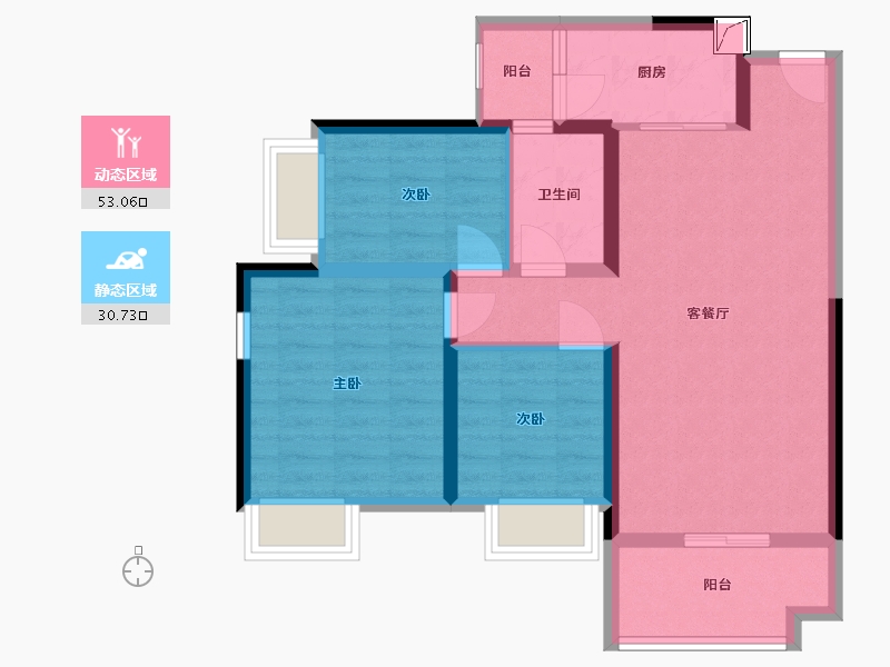 广东省-惠州市-长通熙园-74.08-户型库-动静分区