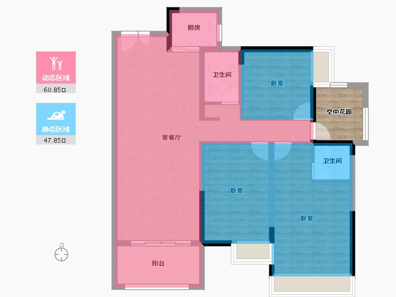 广东省-江门市-奥园·禧悦臺-103.17-户型库-动静分区