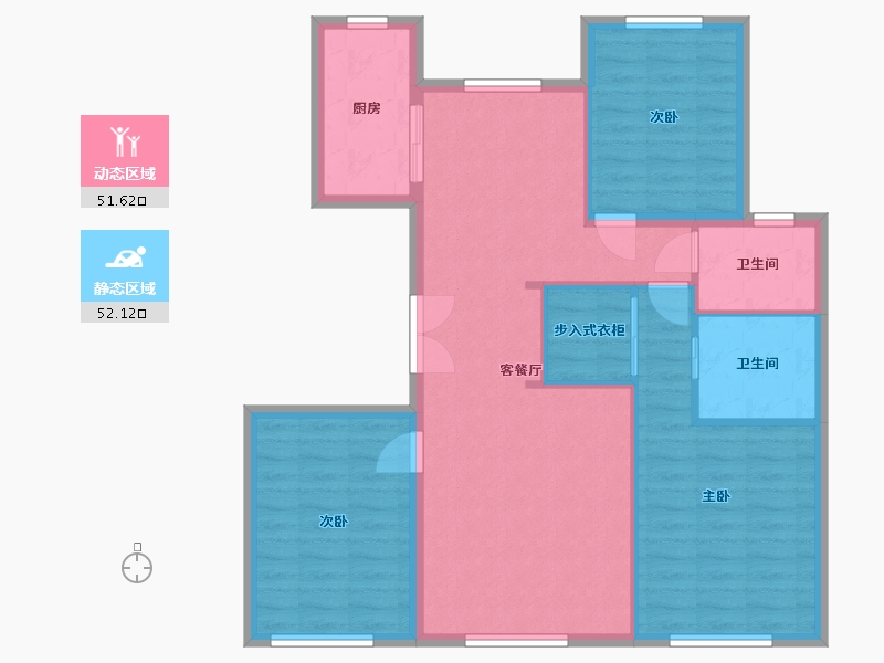 新疆维吾尔自治区-乌鲁木齐市-秦基澜城C-94.03-户型库-动静分区