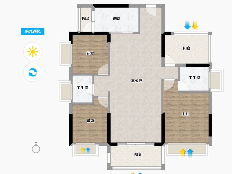 广东省-惠州市-世纪金湖-98.99-户型库-采光通风