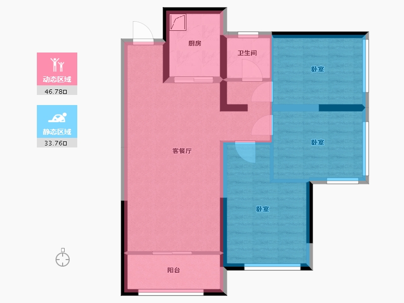 湖南省-株洲市-金轮津桥华府-71.22-户型库-动静分区