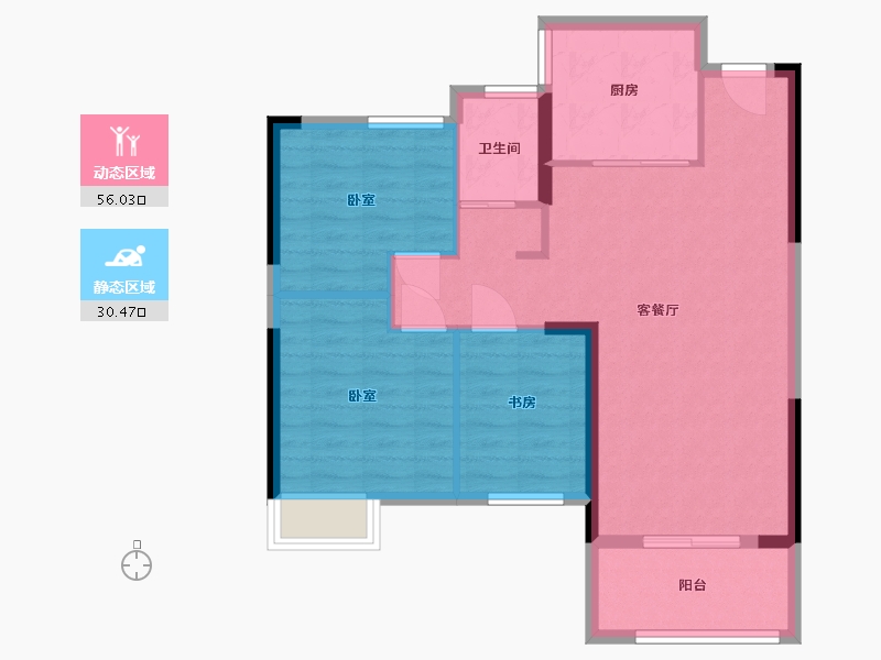 湖北省-武汉市-维纳春天-78.08-户型库-动静分区