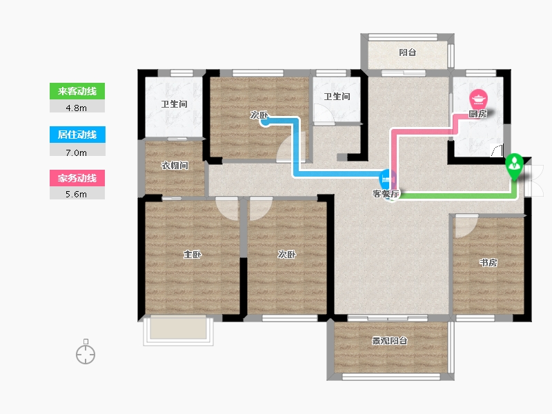 湖南省-长沙市-大汉月亮河畔-115.48-户型库-动静线