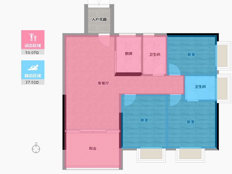 广东省-惠州市-好益康龙林上观-82.16-户型库-动静分区