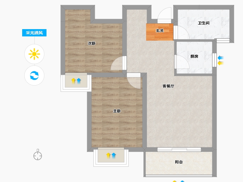 山东省-枣庄市-中坚1878-61.15-户型库-采光通风