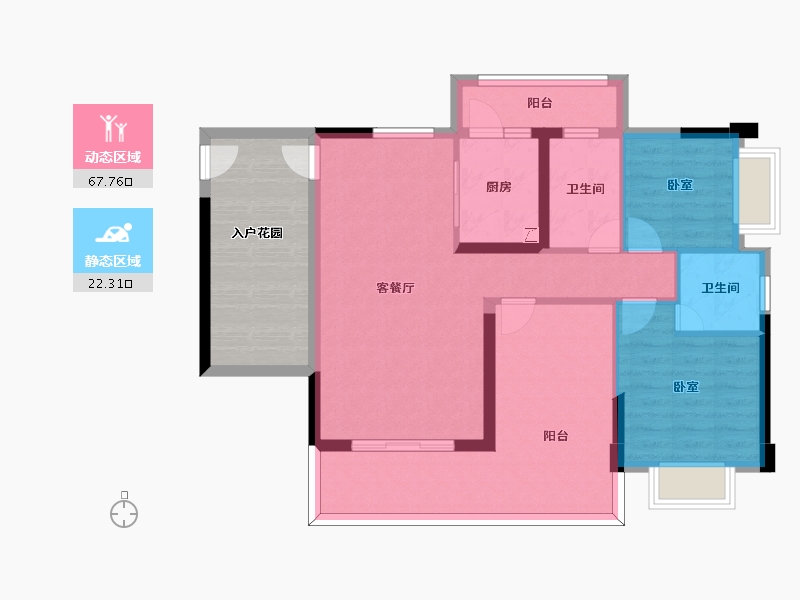 广东省-惠州市-天润嘉园-92.30-户型库-动静分区