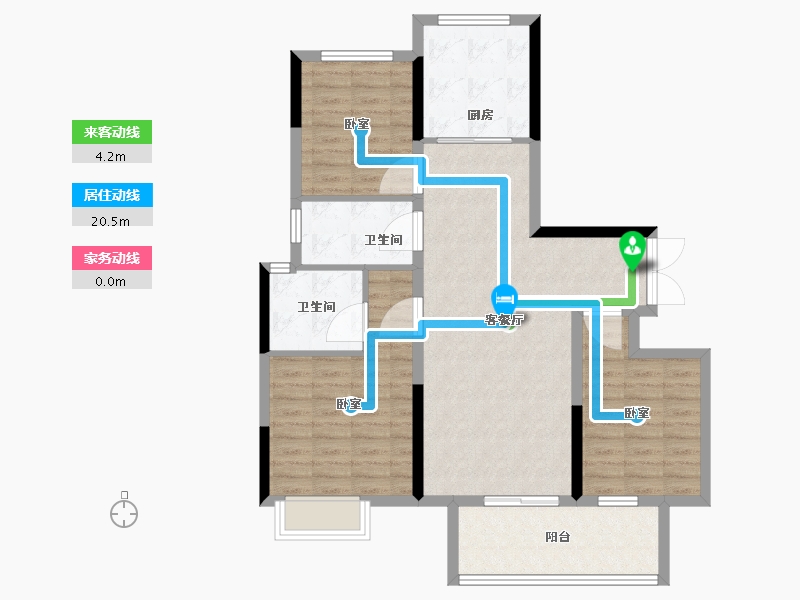 河南省-郑州市-豫发国园·柒号院-93.11-户型库-动静线