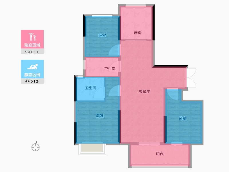 河南省-郑州市-豫发国园·柒号院-93.11-户型库-动静分区