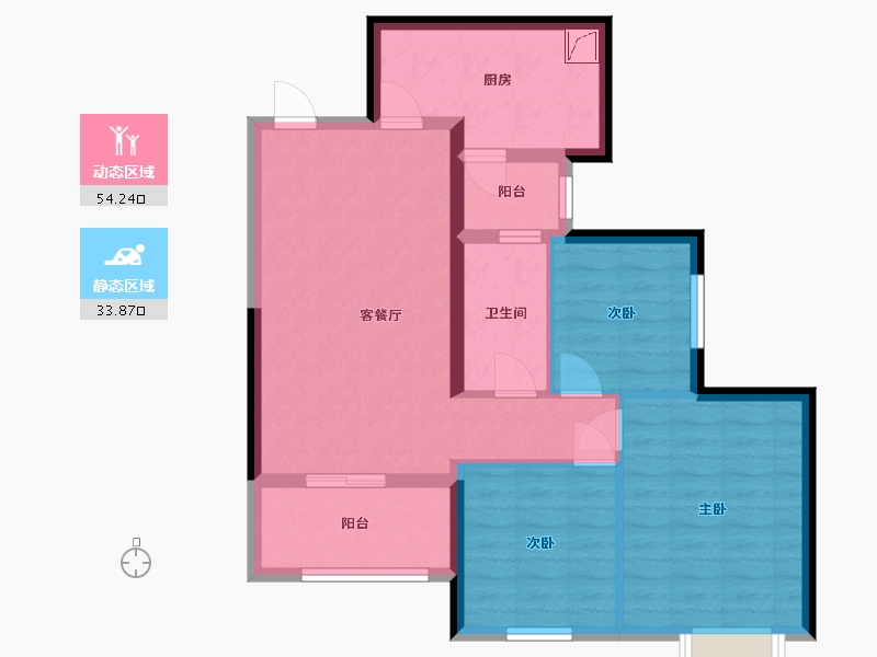 湖南省-长沙市-长沙恒大清澜苑-78.17-户型库-动静分区