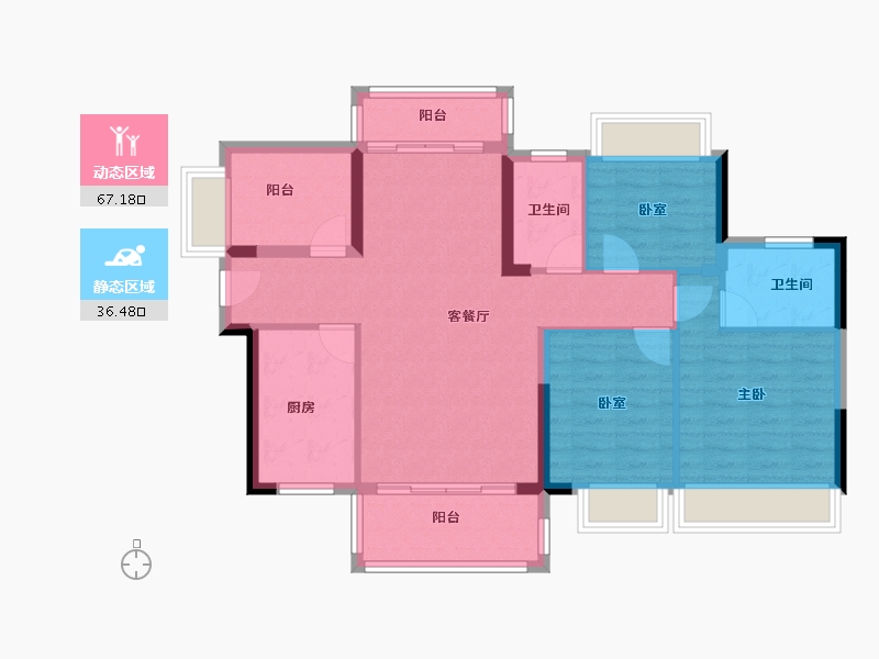 广东省-惠州市-世纪金湖-93.00-户型库-动静分区