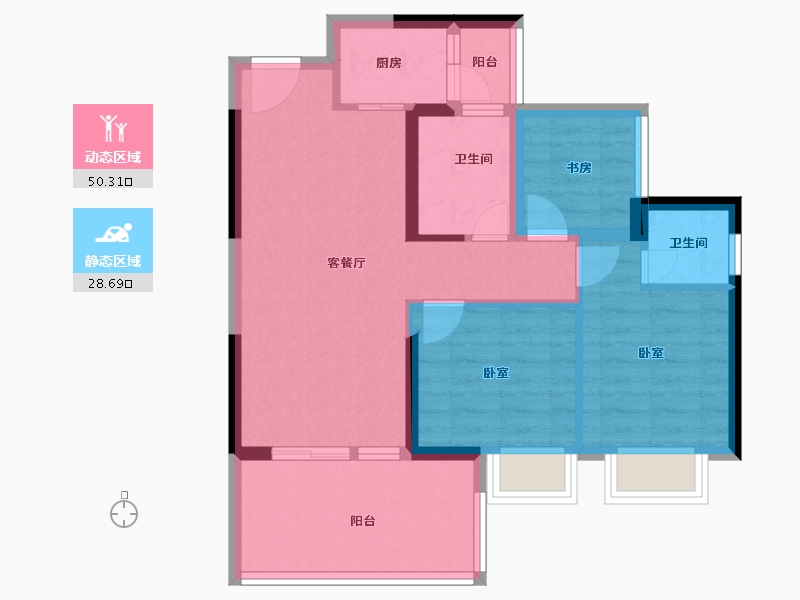 广东省-惠州市-润府-69.67-户型库-动静分区