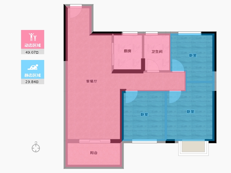 湖北省-武汉市-车都春台里-70.72-户型库-动静分区