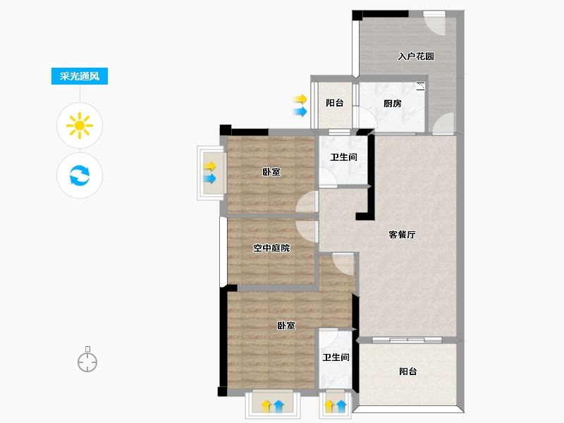 广东省-惠州市-天润嘉园-91.55-户型库-采光通风