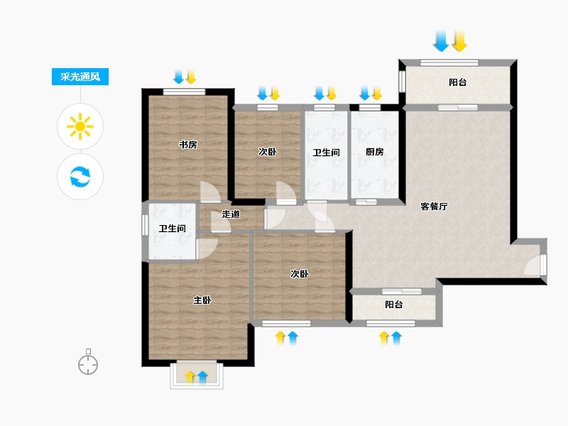 湖南省-长沙市-长沙恒大清澜苑-112.81-户型库-采光通风