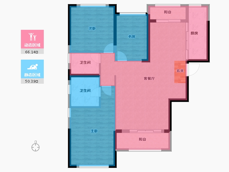 山东省-淄博市-茂业华府-105.58-户型库-动静分区