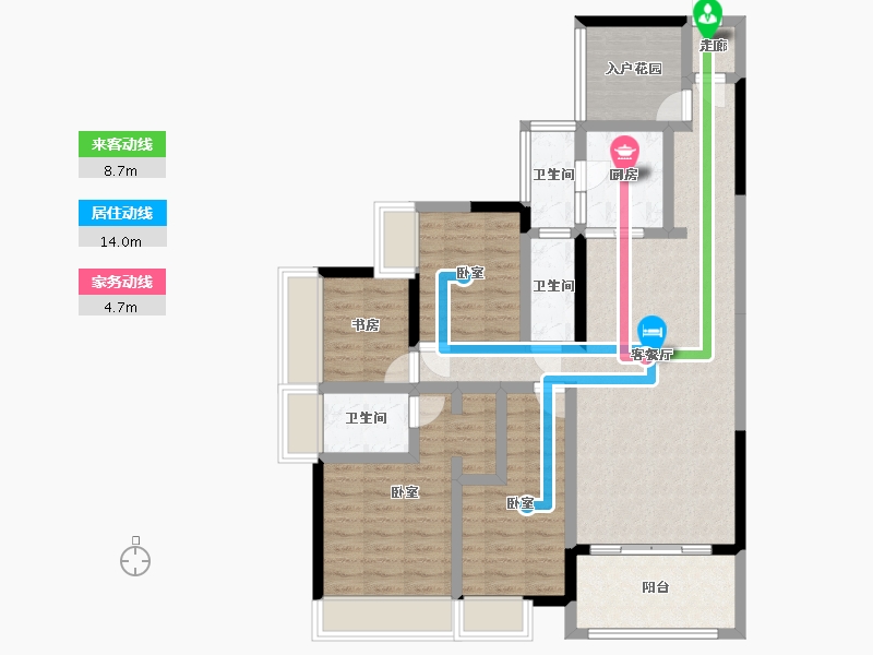 广东省-广州市-公园里春晓花园-98.99-户型库-动静线