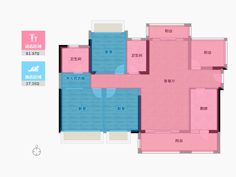 广东省-惠州市-世纪金湖-107.25-户型库-动静分区