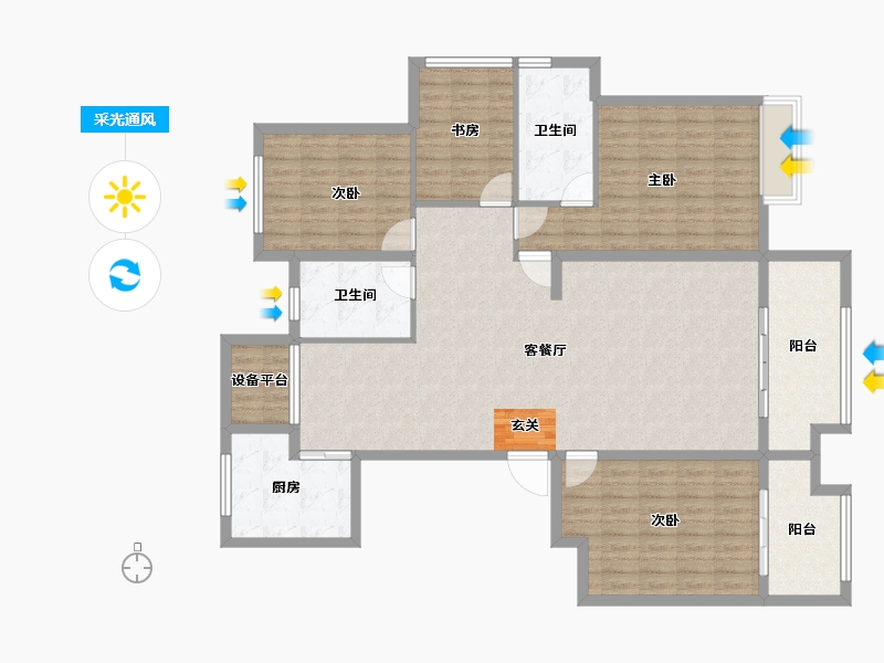 山东省-枣庄市-北大洋楼公馆-144.00-户型库-采光通风