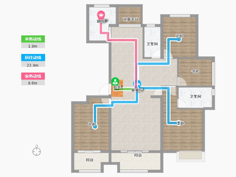 山东省-枣庄市-北大洋楼公馆-144.00-户型库-动静线