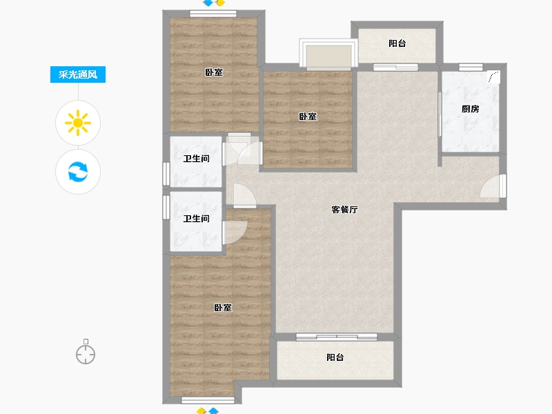 湖北省-武汉市-状元府-98.51-户型库-采光通风