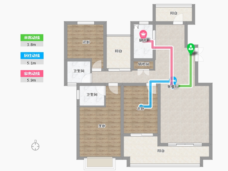 山东省-枣庄市-中坚1878-108.17-户型库-动静线