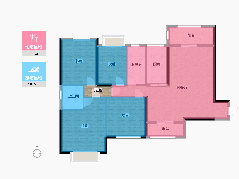 湖南省-长沙市-长沙恒大清澜苑-114.60-户型库-动静分区