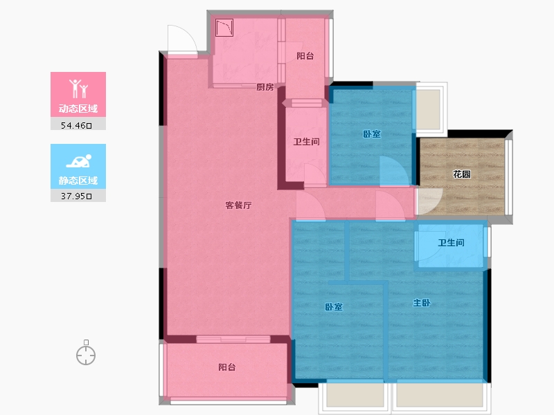 广东省-广州市-公园里春晓花园-89.01-户型库-动静分区