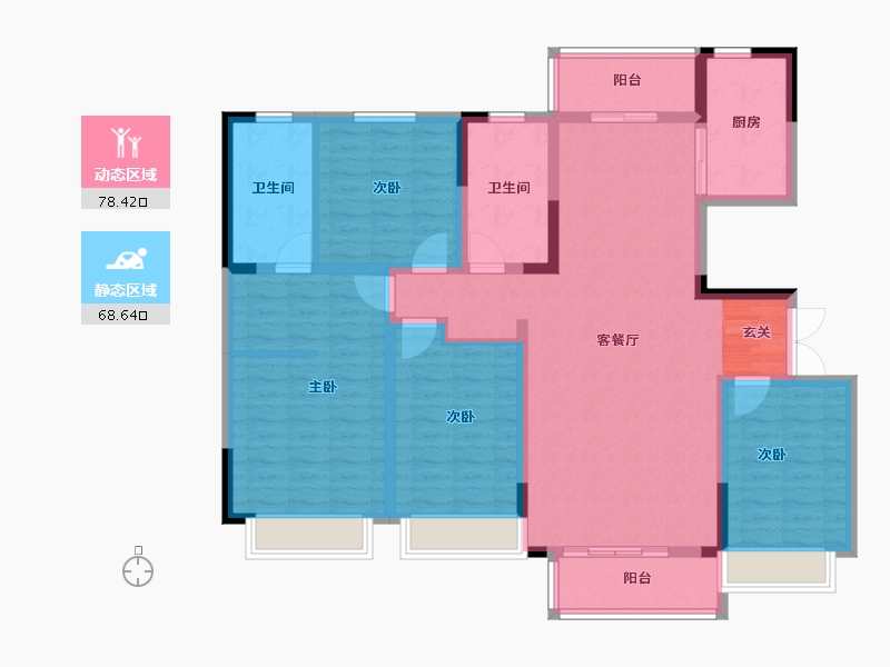 河南省-平顶山市-汝州建业桂园-132.00-户型库-动静分区