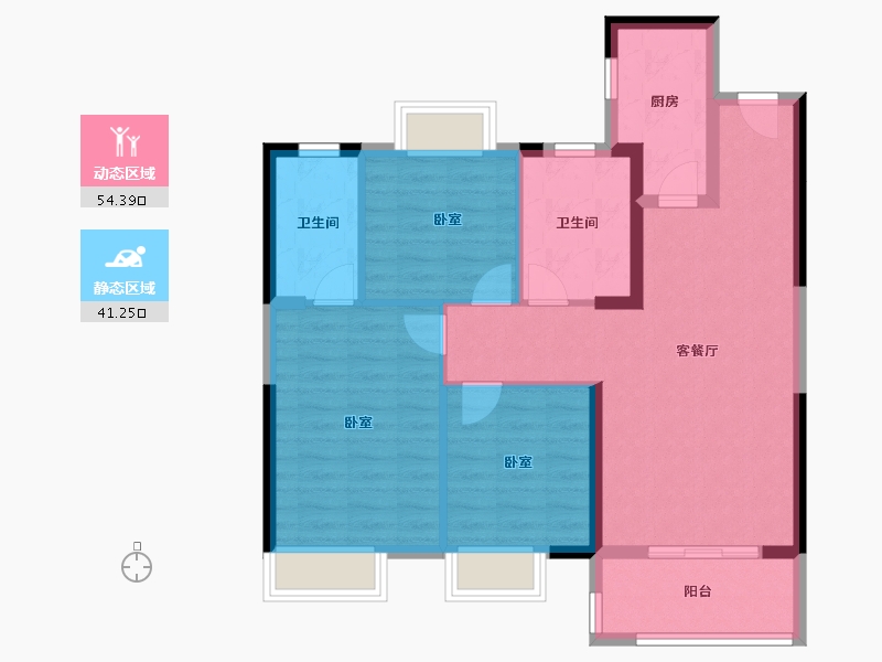 湖北省-武汉市-车都春台里-85.83-户型库-动静分区