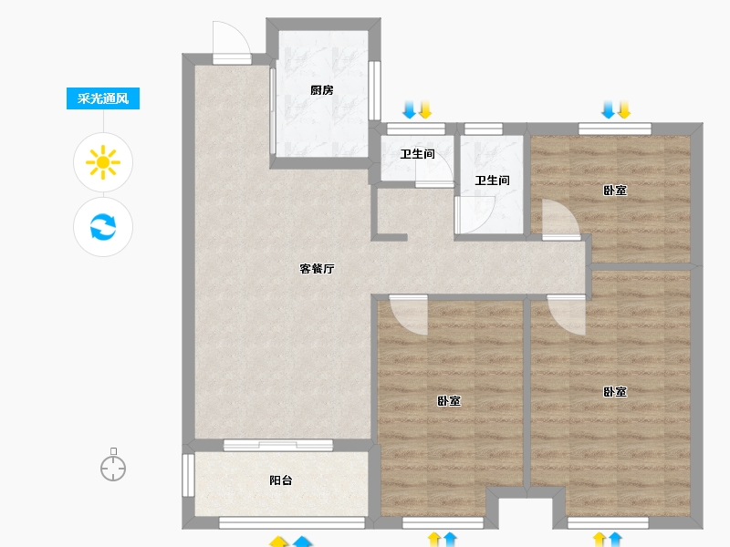 湖北省-武汉市-状元府-81.38-户型库-采光通风